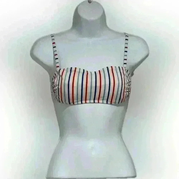 Y2K Smiley x H&M XS Pinstripe Dress & Wild Fable Bikini Top Red White Blue Set - Picture 3 of 8